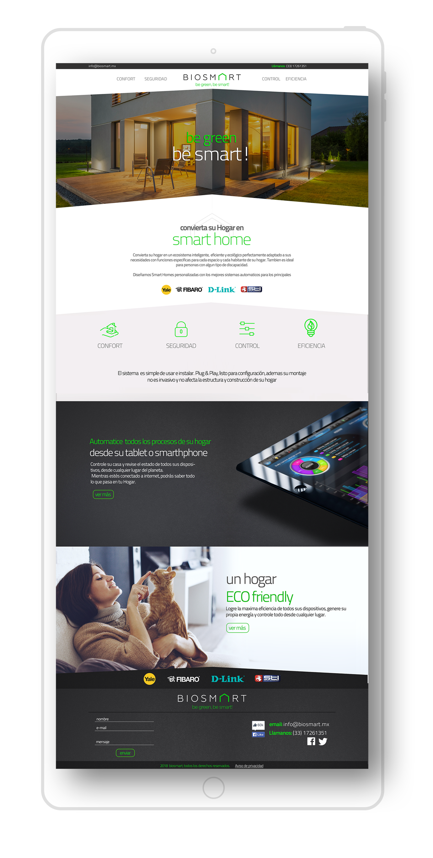 Biosmart, Página web tablet